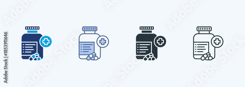 Prescription Bottle Multiple Style Icon Collection