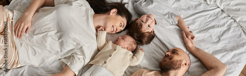 Canvas Print Family enjoying a joyful moment together at home, embracing love and connection