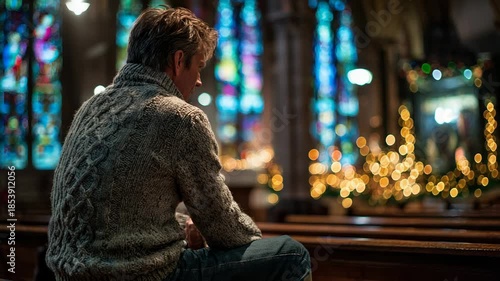 Man sitting alone in bar reflecting