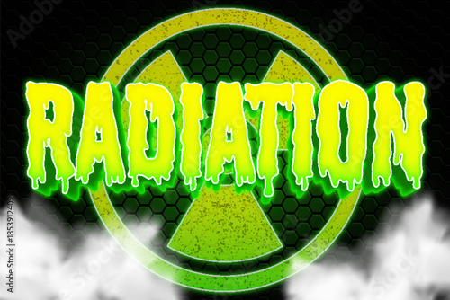 radiation radioactive toxic green uranium typography editable text effect style template design background
