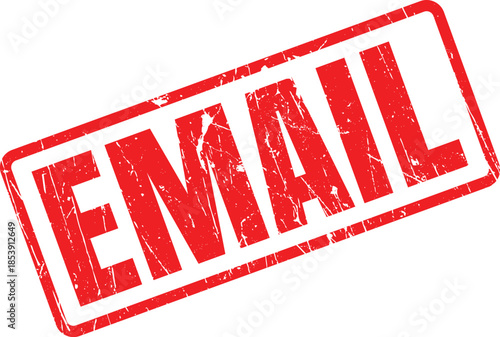 A bold red email rubber stamp indicates a communication method or contact information
