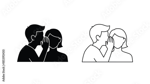 A couple sharing a secret a visual depiction of whispering and closeness