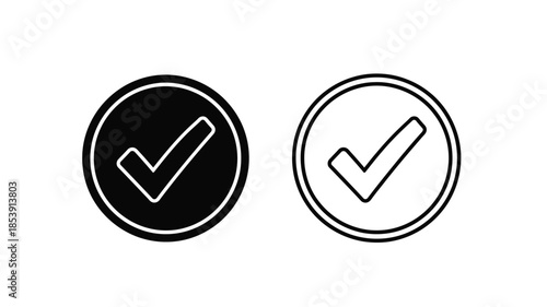 Two check mark icons one filled and one outlined displayed side by side