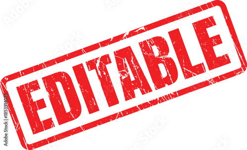 A vibrant red editable rubber stamp provides a clear indication for documents requiring modifications