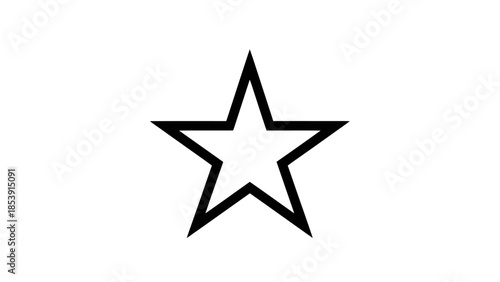 A minimalist graphic of a hollow five-pointed star with a bold black outline against a clean white backdrop.