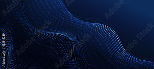 Futuristic digital blue line technology with glowing lines innovation and connection network background for tech event poster or presentation product business