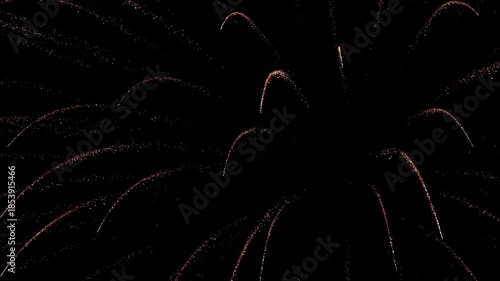 A stunning video of colorful fireworks exploding against a dark night sky. This festive display features bright sparks and vibrant light patterns, ideal for New Year or holiday celebration themes.