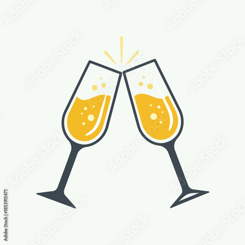 Celebratory toast with champagne