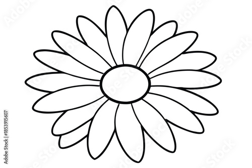 daisy silhouette line art vector illustration with a white background