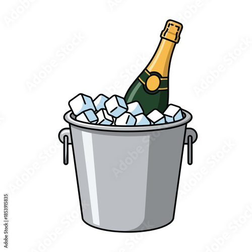 Chilled champagne in ice bucket