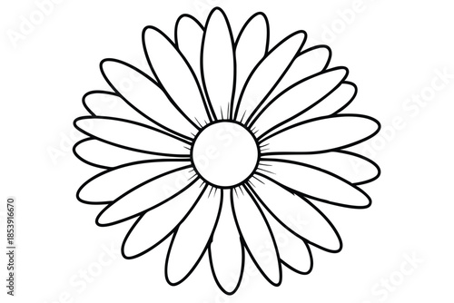 daisy silhouette line art vector illustration with a white background