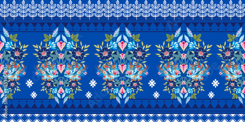 The beautiful of flower with animal folklore ornament arrangement blooming foliage leaves watercolor