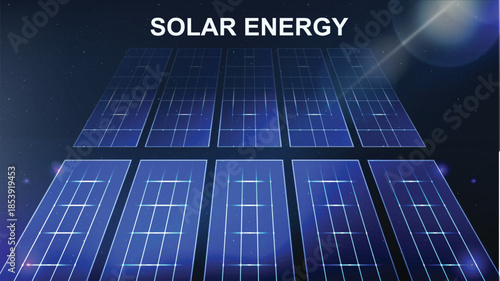 Futuristic solar grid technology background