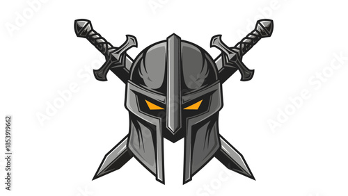 Medieval Knight Helmet with Swords 1.