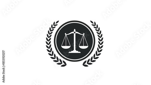Scales of Justice with Laurel Wreath.