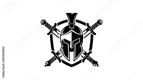 Spartan Helmet and Crossed Swords Emblem 1.
