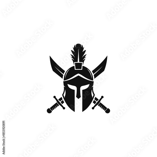 Spartan Helmet and Crossed Swords Emblem 2.