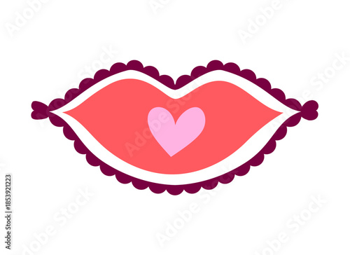 Lips minimalistic hand drawn vector illustration.