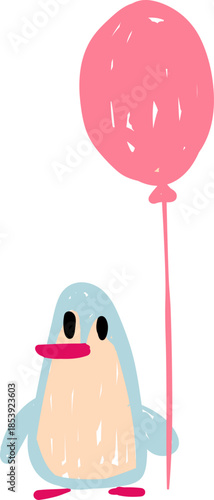 Penguin with Balloon