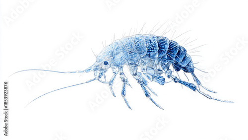 Amphipod crustacean isolated.