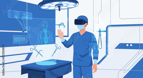 Augmented Reality Surgery: A Surgeon's Interface with Holographic Data in a Futuristic Operating