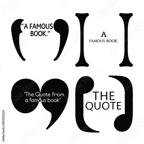 Collection of stylized quotation marks, speech marks, and parentheses