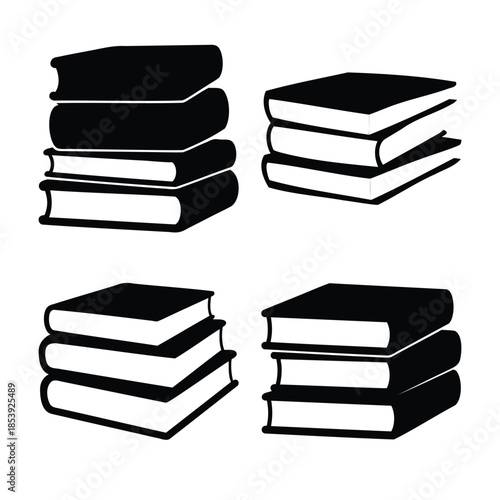 Stack of books illustration, education and knowledge symbol
