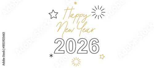 Celebrating New Year with fireworks and stars in a festive illustration