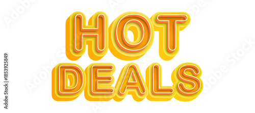 Vibrant Hot Deals Sign with Neon Lights in Urban Setting