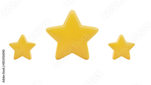 Yellow Stars Isolated on White Background