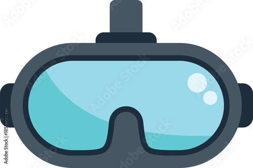 Diving mask isolated on white background representing summer vacation, snorkeling and scuba diving equipment