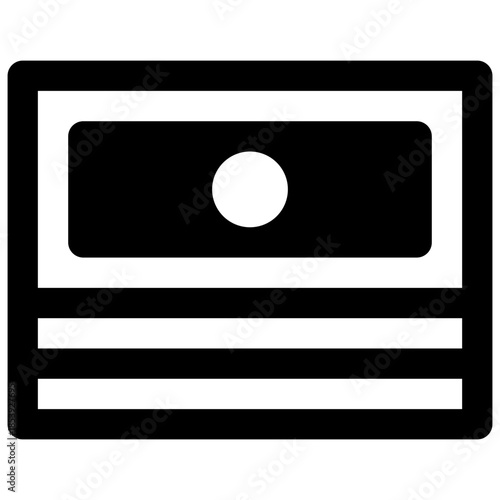 Finance. Outlined stroke vector icon with black-filled details.