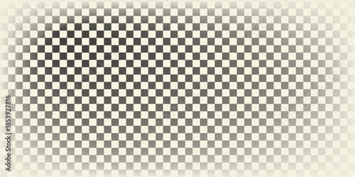 Trippy checkerboard background. Retro psychedelic checkered wallpaper. Wavy groovy chessboard surface. Distorted geometric pattern.