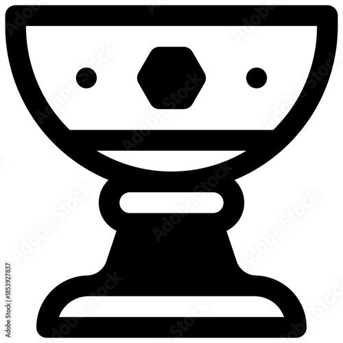 Goblet. Outlined stroke vector icon with black-filled details.
