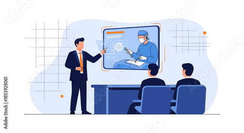 Surgical technology presentation for medical professionals during virtual learning session