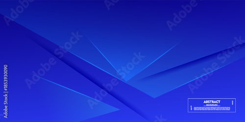 Blue abstract geometric background with square paper cut pattern design concept. Cool banner background. Vector eps10.