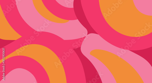 Abstract Retro Swirl Pattern Pink Orange Background