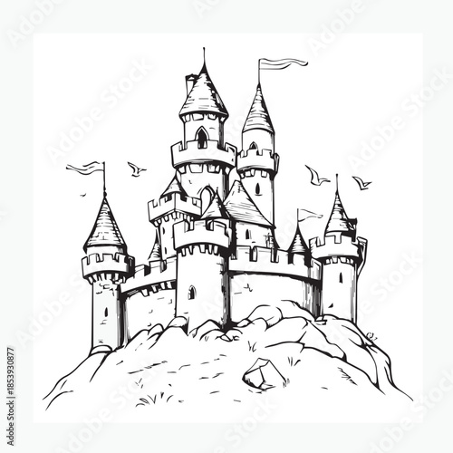 vector illustration of castle
