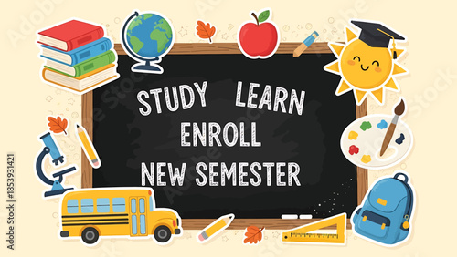 Back to school, new semester! Enroll now to study and learn with these fun supplies