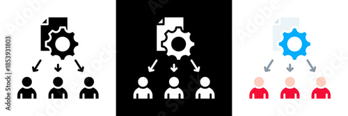 Workload Distribution Icon Set Glyph vector Illustration 