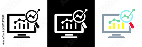 Data Analysis Icon Set Glyph vector Illustration 