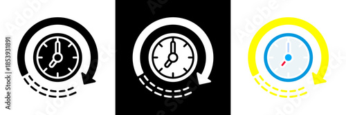 Cycle Time Icon Set Glyph vector Illustration 