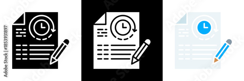 Time Tracking Icon Set Glyph vector Illustration 