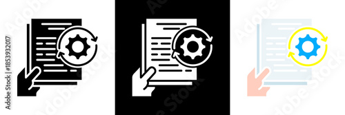 Process Documentation Icon Set Glyph vector Illustration 