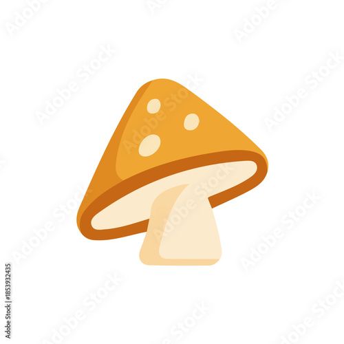 Vector, eps, flat design, animation design, simple flat 2D icon, minimalist design, clipart, illustration._Simple_flat_2D_icon_of_a_mushroom_slice