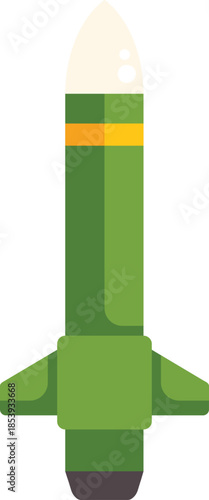 Military rocket missile weapon pointing up and ready to launch