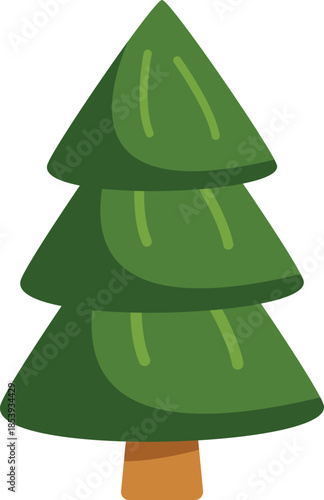 Simple vector illustration of a green fir tree, perfect for projects related to nature, forests, or holidays