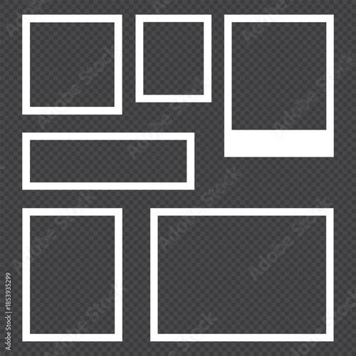 Blank white photo frame, Photo frame mockup, realistic, set, photo, mockup, image, frame, card, vector, customizable