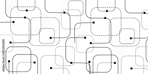 Vector abstract geometric technology background Technology background with crossed lines and dots. Networking concept, internet connection and global communication for banner design or header, white