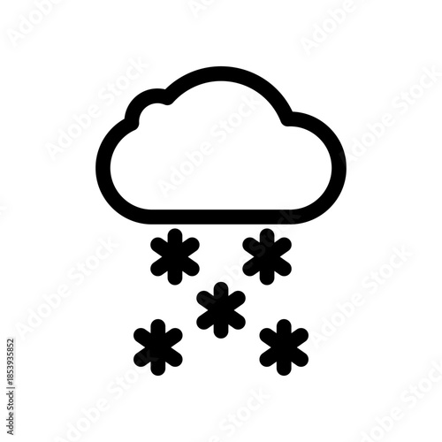 Snow Cloud Icon With Falling Snowflakes For Weather, Winter, And Forecast Graphics
